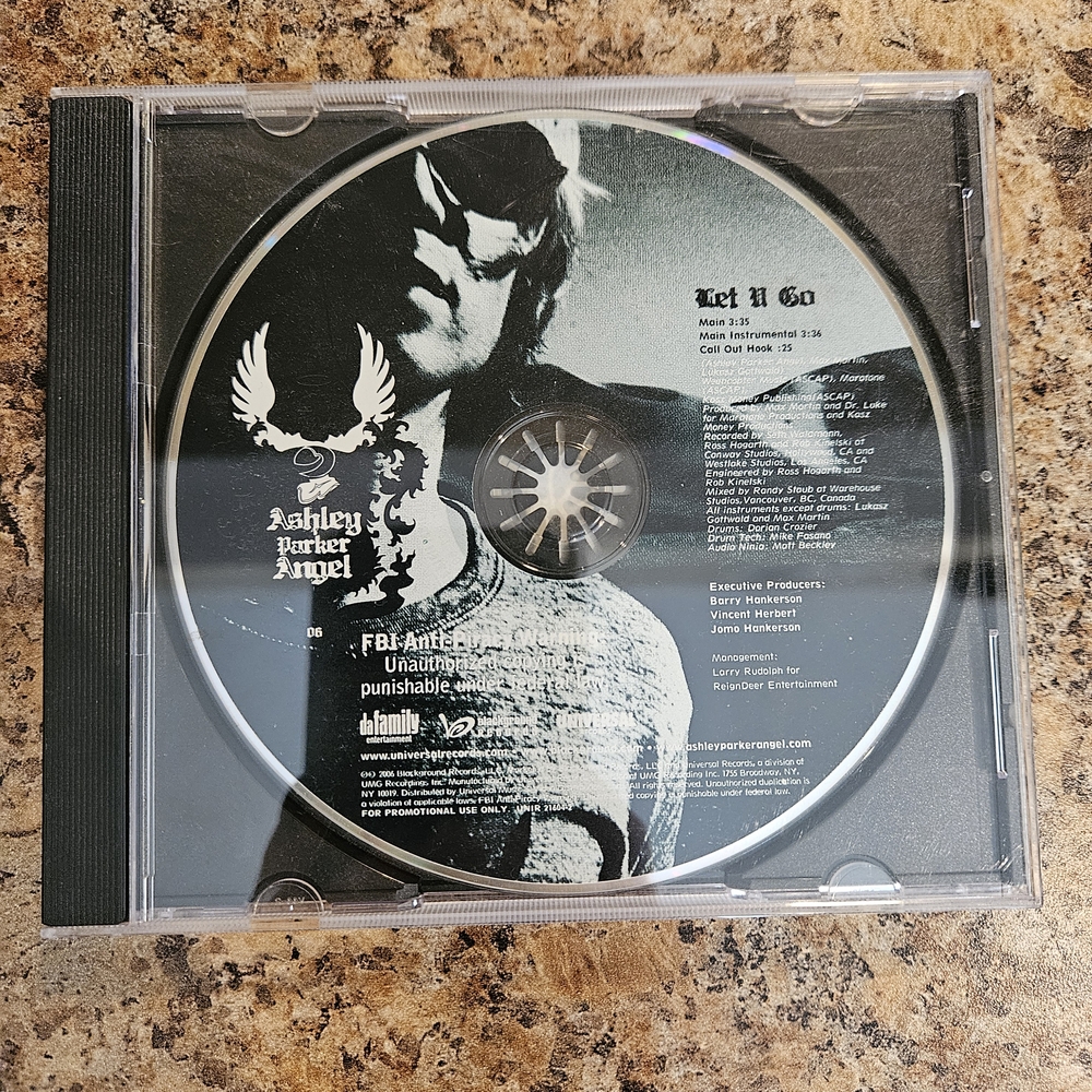 Ashley Parker Angel Let U Go CD Single